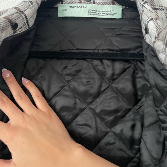Off-White grey checker hooded shirt jacket - Picture 7 of 15